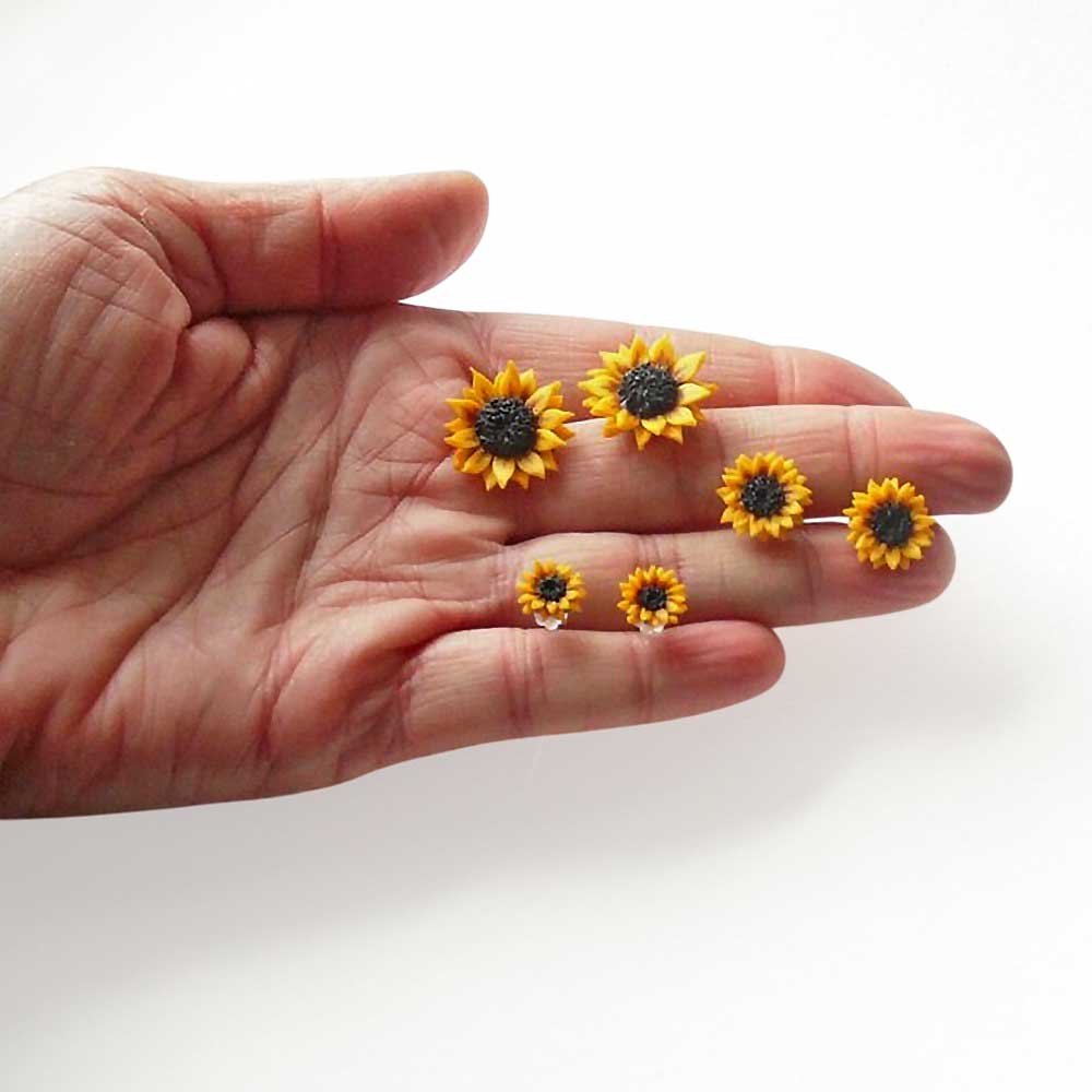 Vibrant Positivity: Sunflower Earrings Polymer Clay.