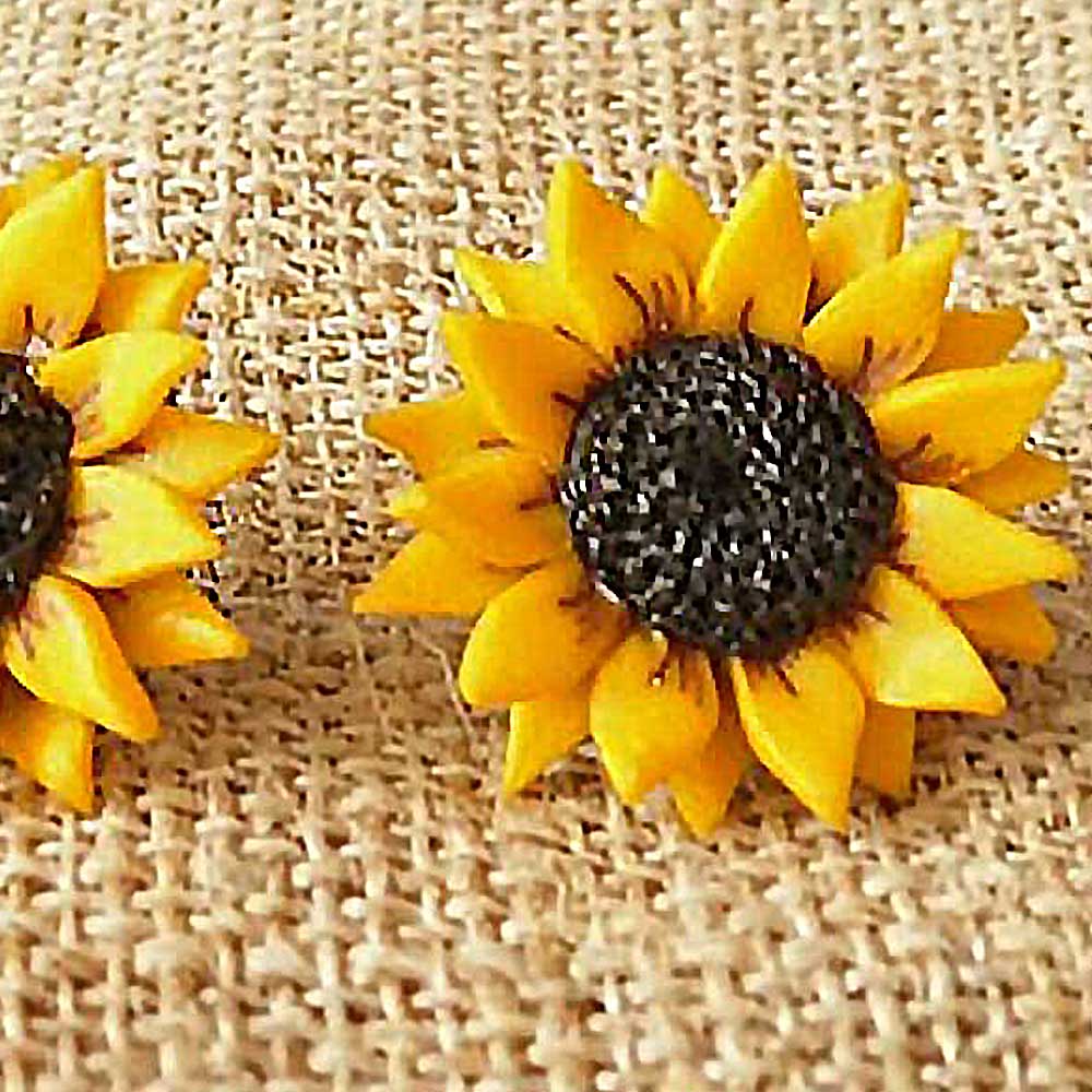 Vibrant Positivity: Sunflower Earrings Polymer Clay.