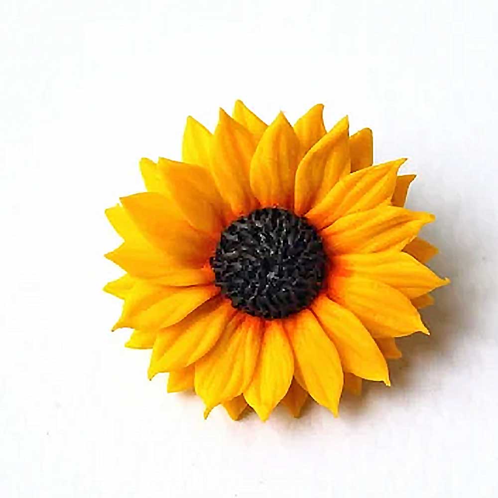 Rays of Inspiration : Sunflower Pin Polymer Clay.