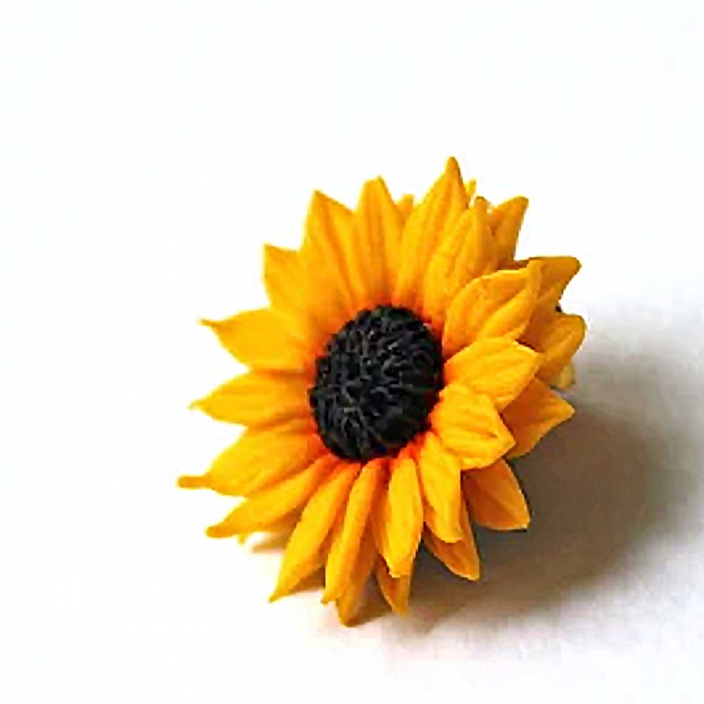 Rays of Inspiration : Sunflower Pin Polymer Clay.