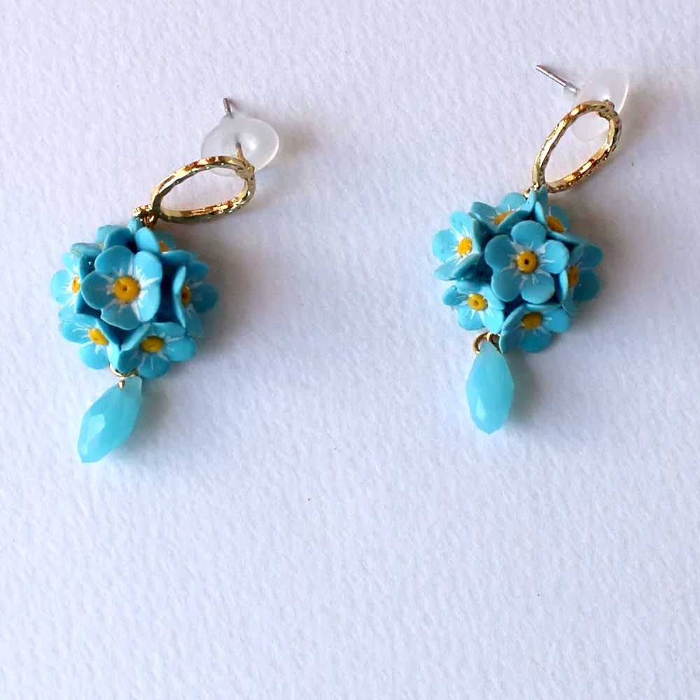 Sky Dreams: Forget Me Not Earrings Polymer Clay.