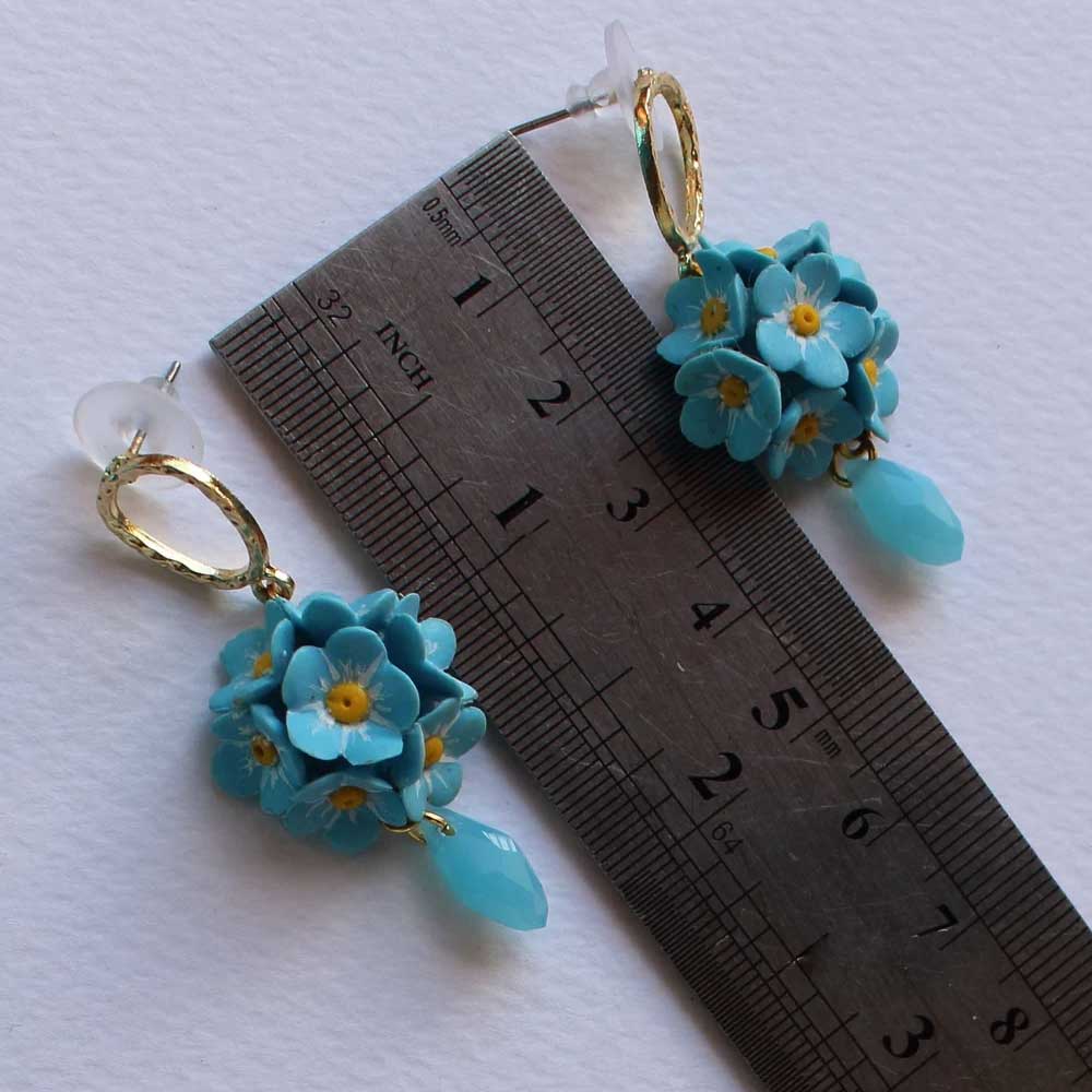 Sky Dreams: Forget Me Not Earrings Polymer Clay.