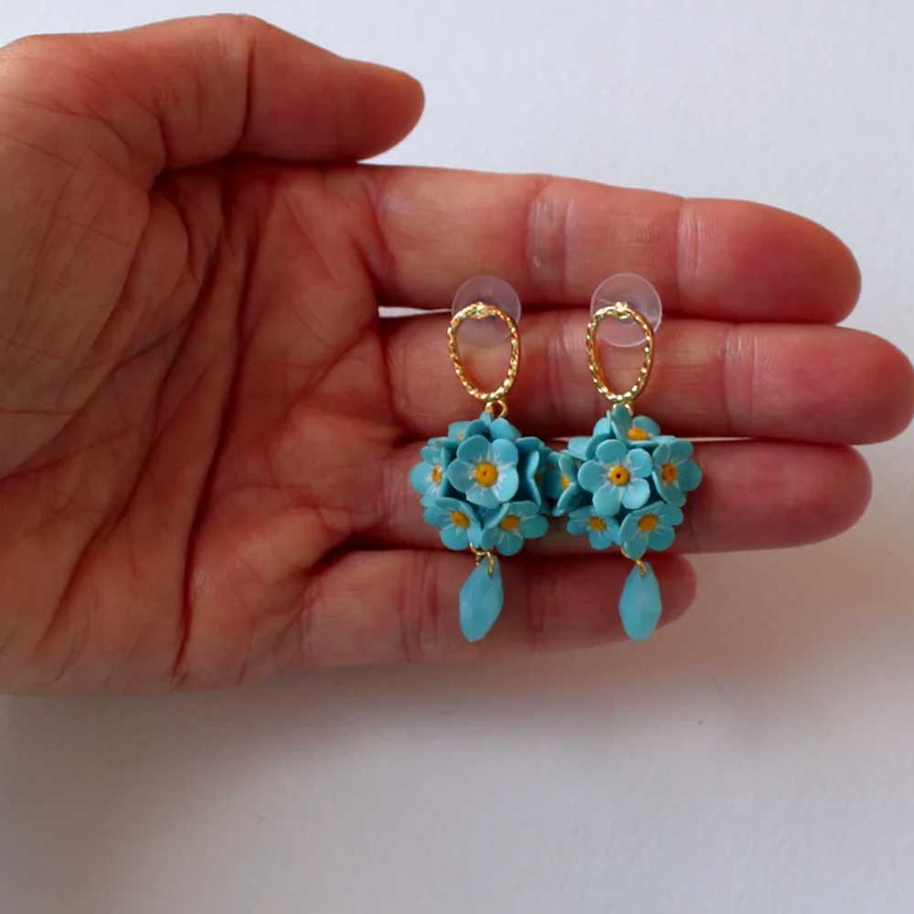 Sky Dreams: Forget Me Not Earrings Polymer Clay.