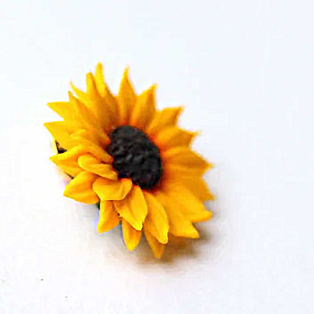 Rays of Inspiration : Sunflower Pin Polymer Clay.