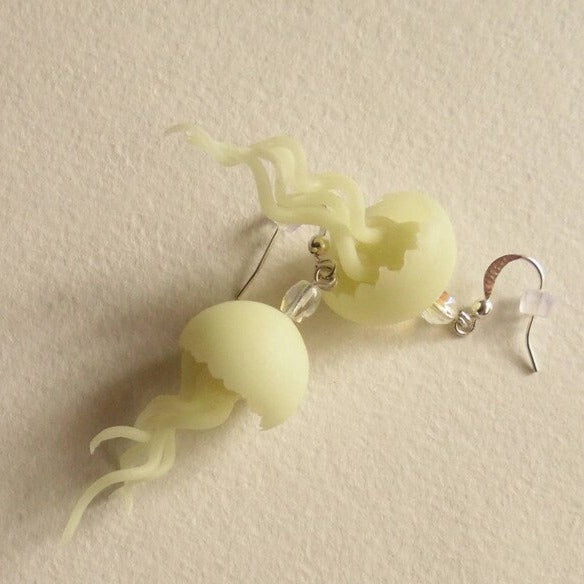 Shining Depth: Jellyfish Earrings Polymer Clay.