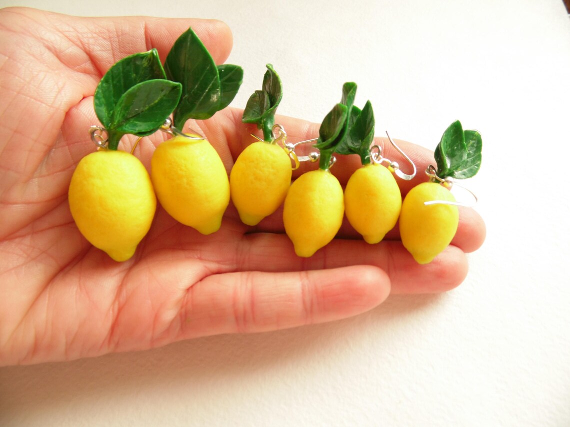 Summer Fresh: Lemon Earrings Polymer Clay.