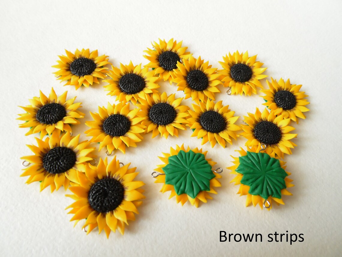 Summer Symphony: Sunflower Bead Polymer Clay.