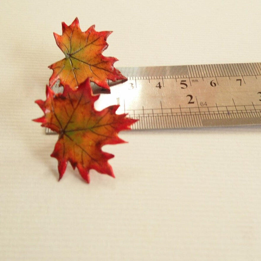 Fall Charms: Maple Leaf Earrings Polymer Clay.