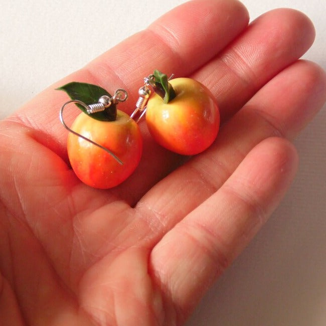 Juicy Things: Apple Earrings Polymer Clay.