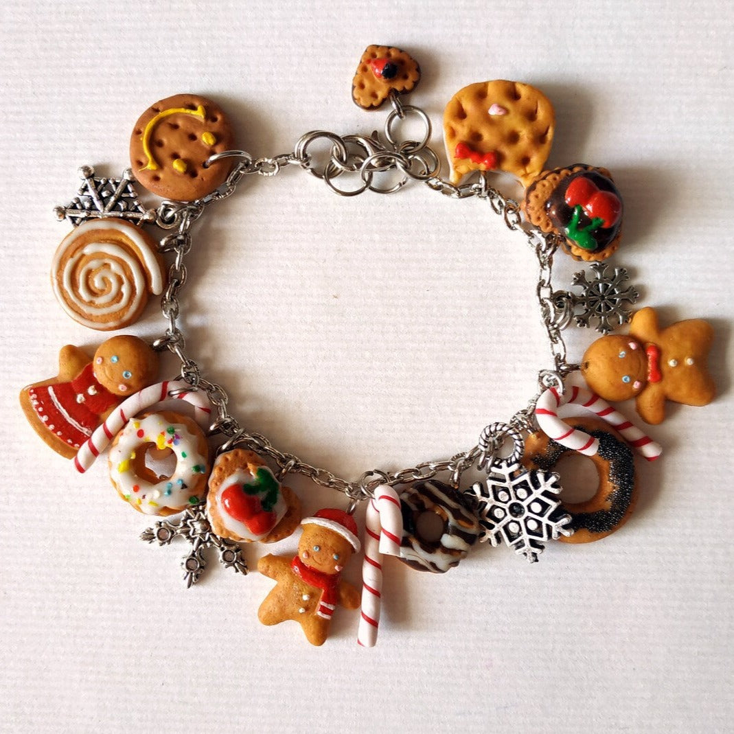 Gingerbread Duet: Bracelet & Earrings Polymer Clay