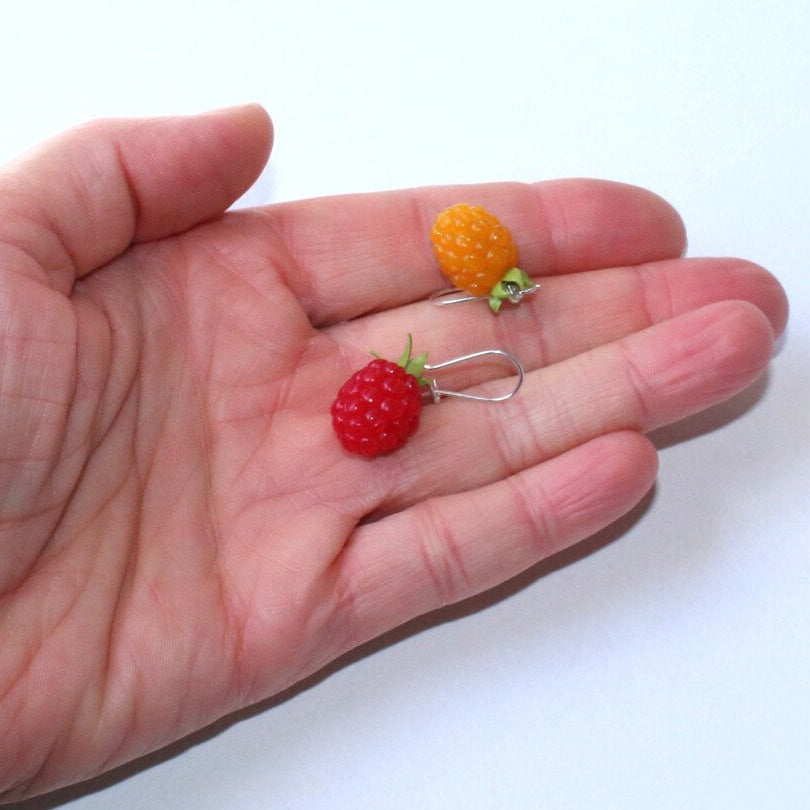 Two-Color Magic: Raspberry Earrings Polymer Clay.