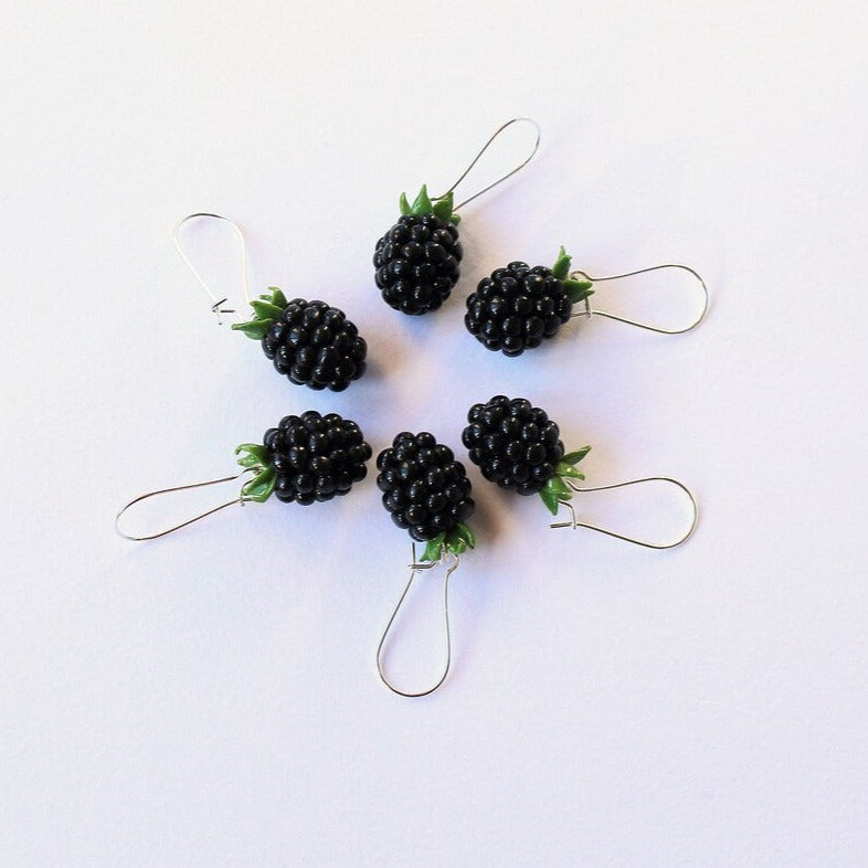 Tiny Temptations: Blackberry Earrings Drop Polymer Clay.