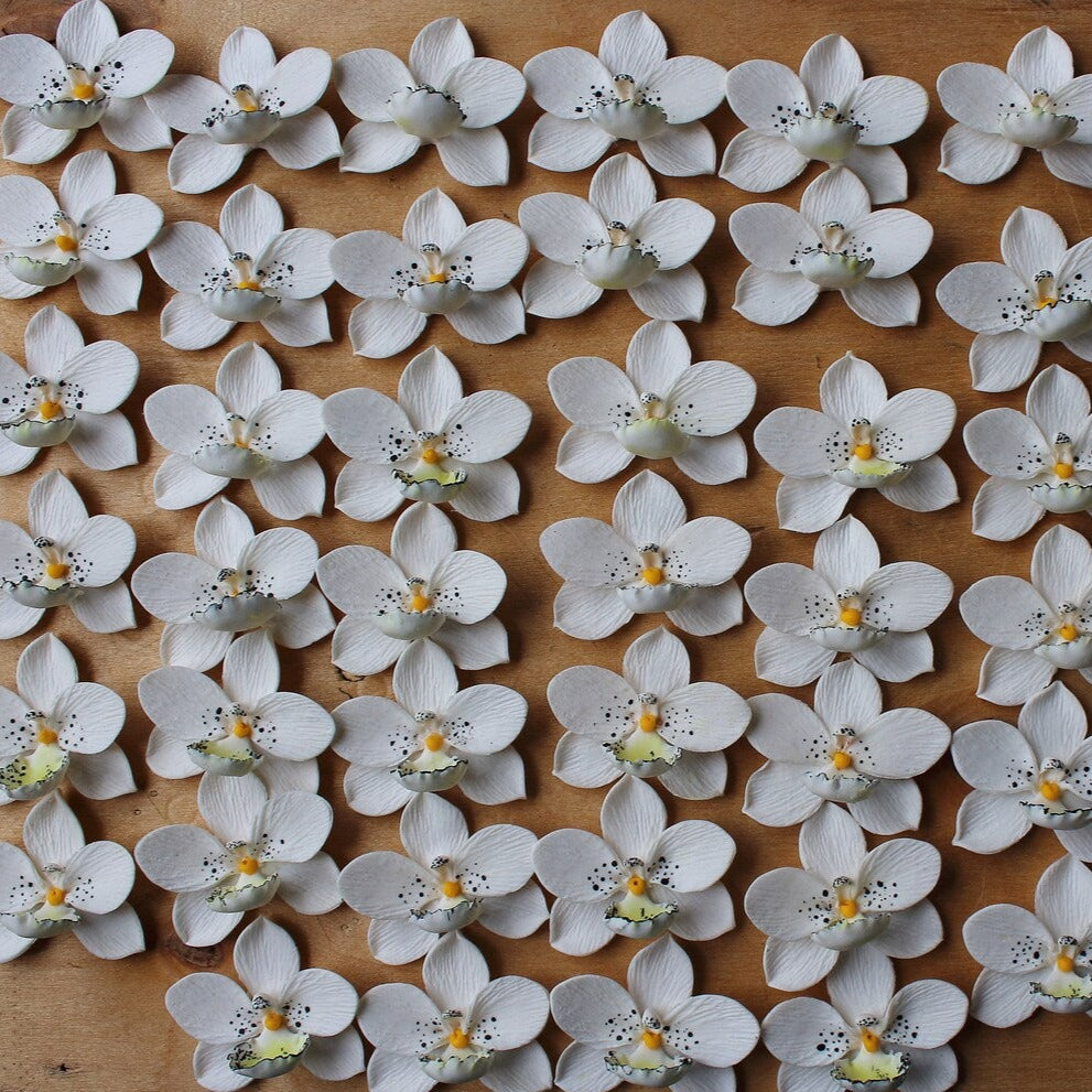 Dream Petals: Orchid Earrings Polymer Clay.