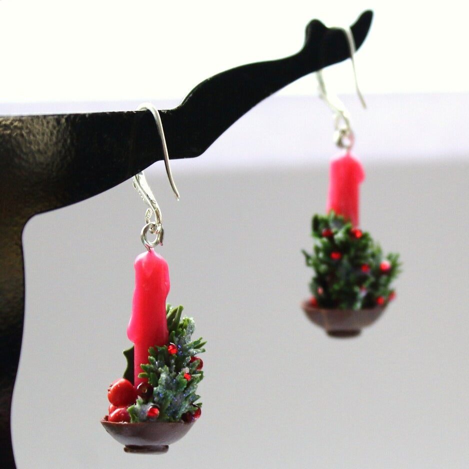 Festive Glow: Christmas Earrings Polymer Clay.