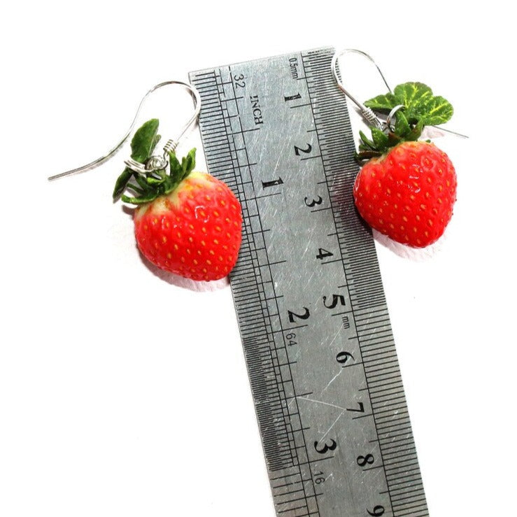 Berry Blush: Strawberry Earrings Polymer Clay.