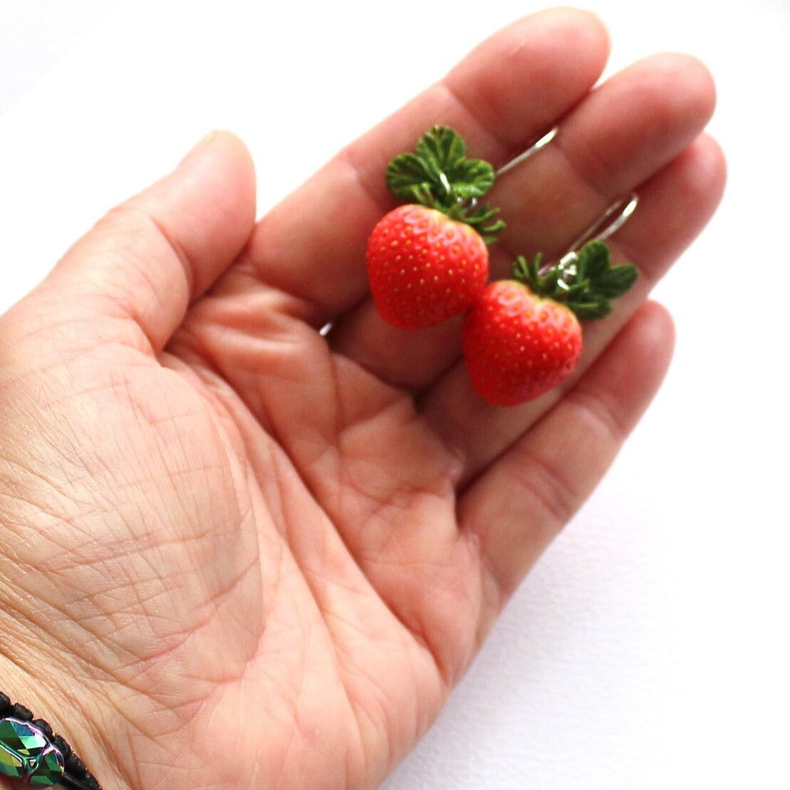 Berry Blush: Strawberry Earrings Polymer Clay.