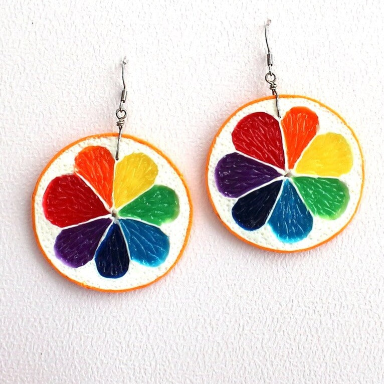 Seven Colors of Happiness : Lemon Earrings Polymer Clay.