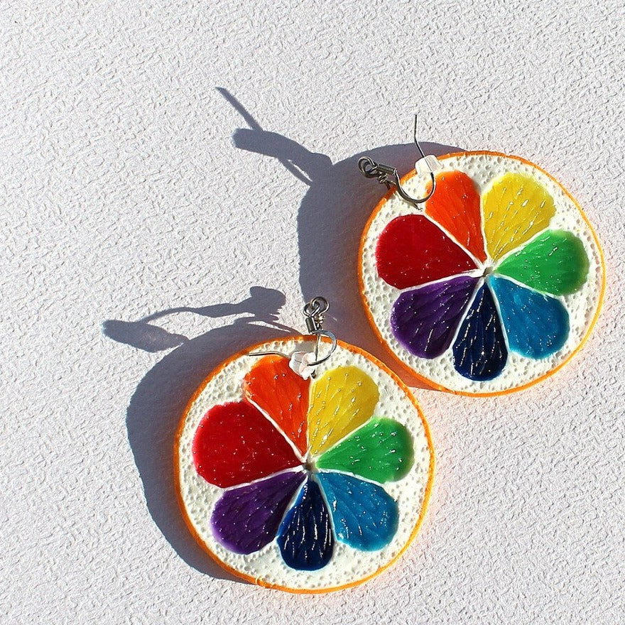 Seven Colors of Happiness : Lemon Earrings Polymer Clay.