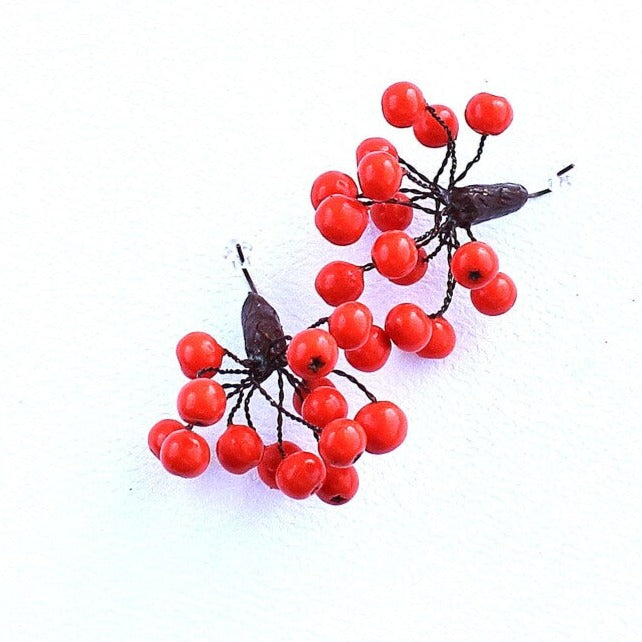 Autumn Fire: Rowan Earrings Polymer Clay.