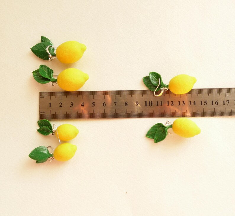 Summer Fresh: Lemon Earrings Polymer Clay.