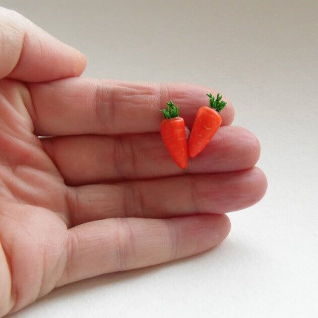 Sweet Vitamins: Carrot Earrings Polymer Clay.