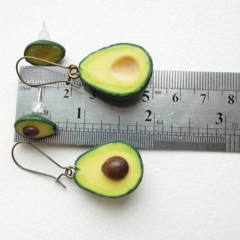 Tropical Tale: Avocado Earrings Polymer Clay.