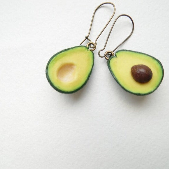 Tropical Tale: Avocado Earrings Polymer Clay.