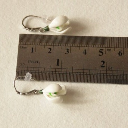 White Angels: Snowdrops Earrings Polymer Clay.