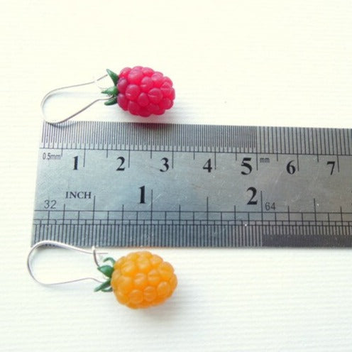 Two-Color Magic: Raspberry Earrings Polymer Clay.