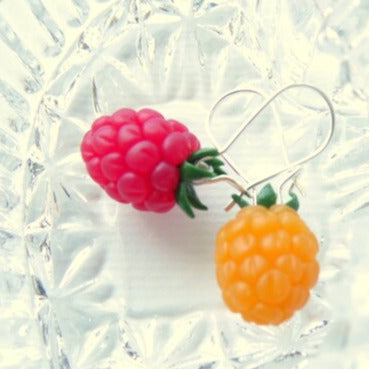 Two-Color Magic: Raspberry Earrings Polymer Clay.