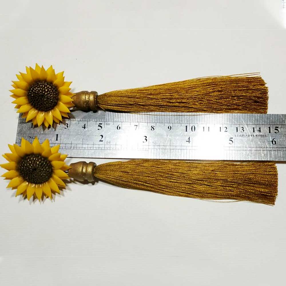 Sunbeams Magic : Sunflower Tassel Earrings Polymer Clay.