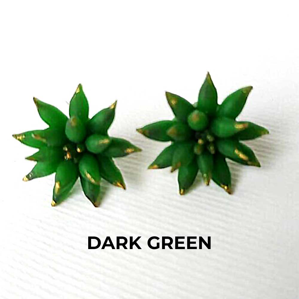 Evergreen Elegance: Succulent Earrings Polymer Clay.