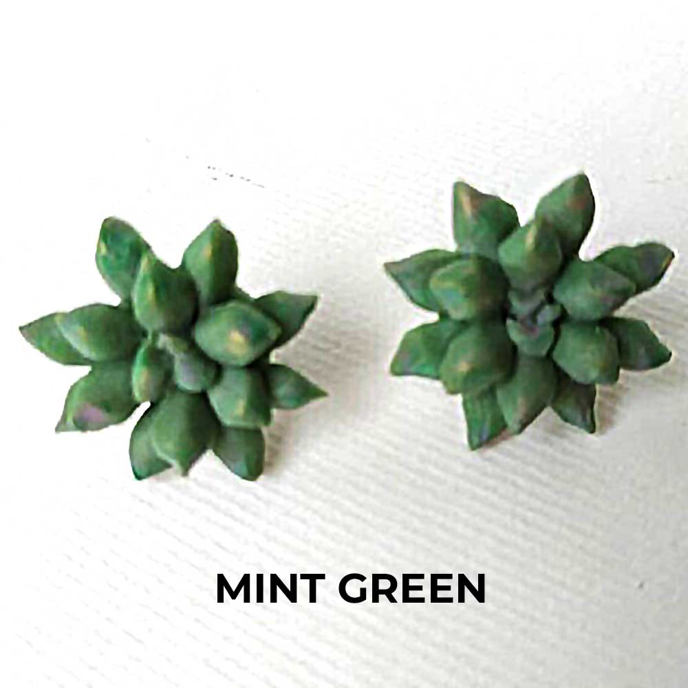 Evergreen Elegance: Succulent Earrings Polymer Clay.