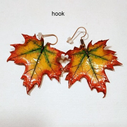 Fall Palette: Maple Leaf Earrings Polymer Clay.