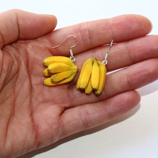 Tasty Mania: Banana Earrings Polymer Clay.