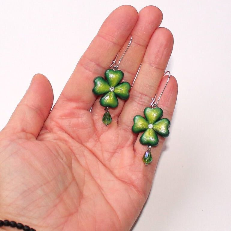 Irish Magic: Clover Earrings Polymer Сlay.