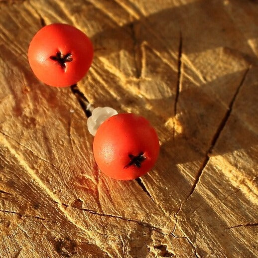 Autumn Drops: Rowan Earrings Polymer Clay.