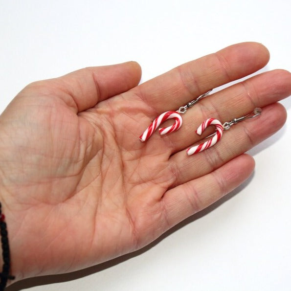 Sweet Caprice: Candy Cane Earrings Polymer Clay.