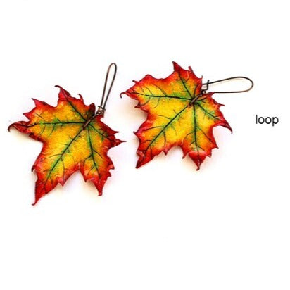 Fall Palette: Maple Leaf Earrings Polymer Clay.