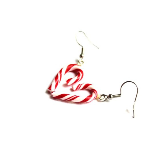 Sweet Caprice: Candy Cane Earrings Polymer Clay.