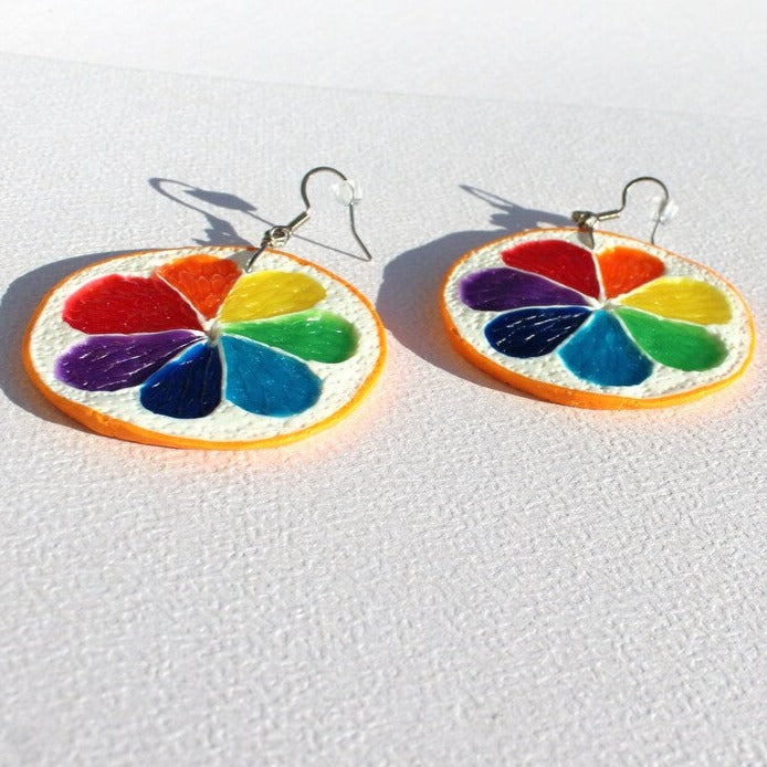 Seven Colors of Happiness : Lemon Earrings Polymer Clay.