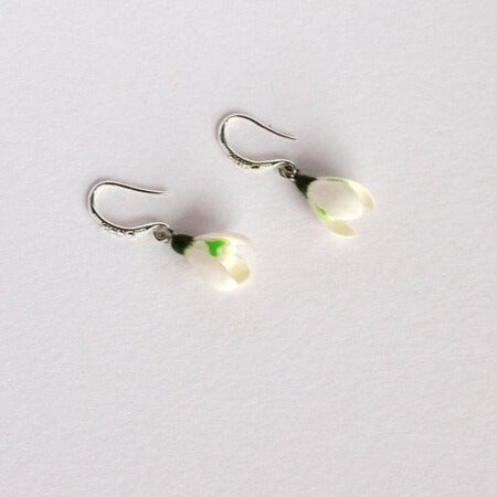 White Angels: Snowdrops Earrings Polymer Clay.