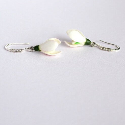 White Angels: Snowdrops Earrings Polymer Clay.