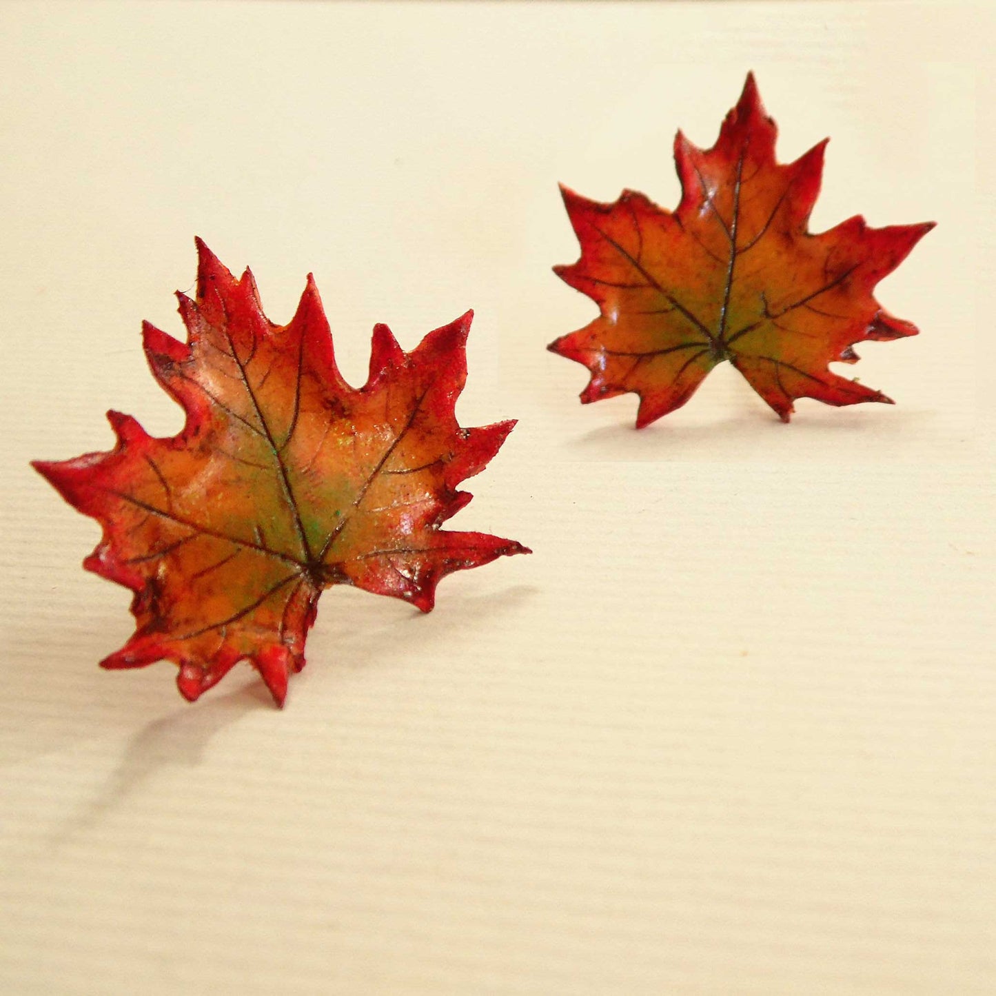 Fall Charms: Maple Leaf Earrings Polymer Clay.