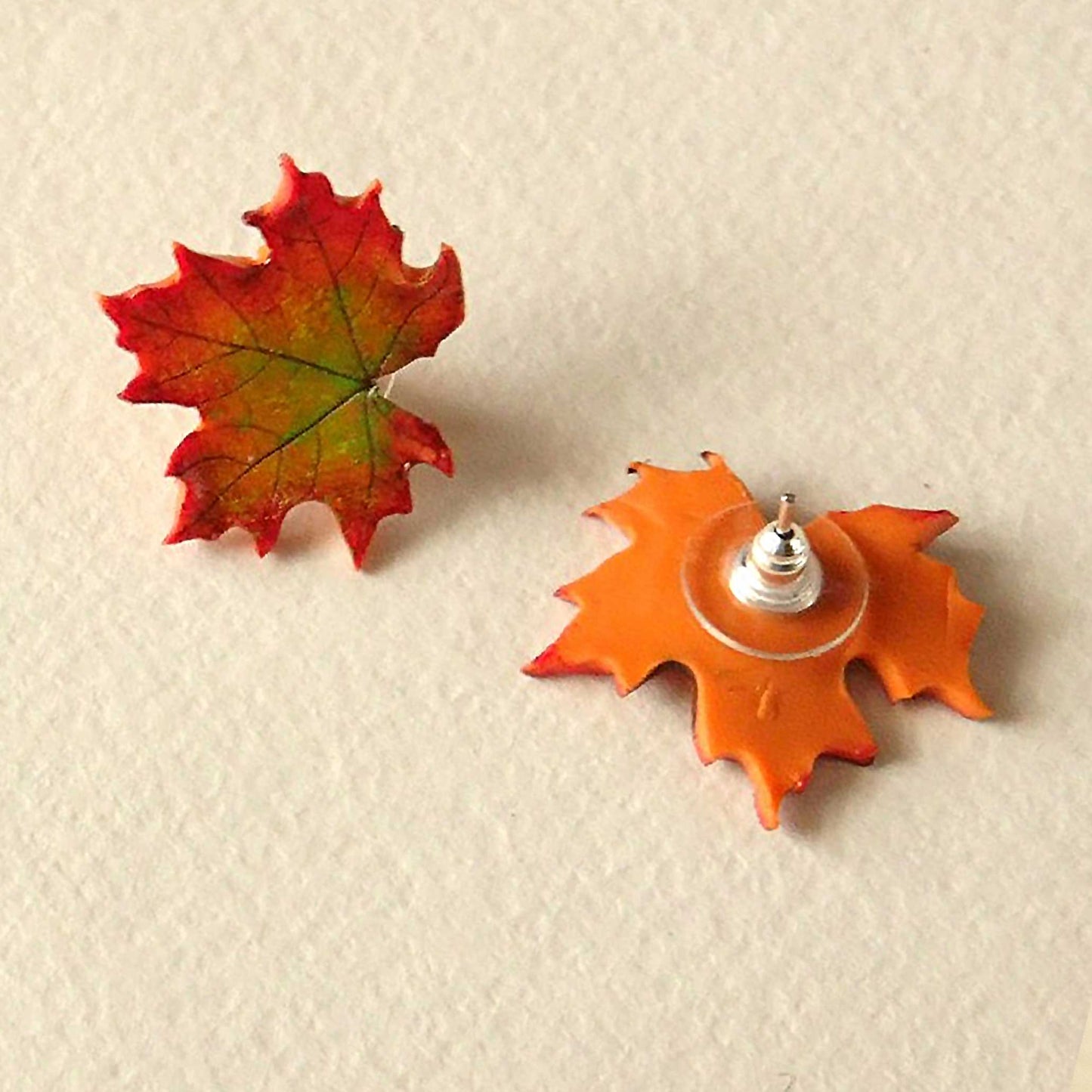 Fall Charms: Maple Leaf Earrings Polymer Clay.