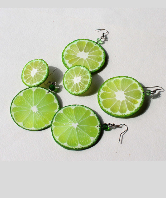 Fruity Fun: Lime Earrings Polymer Clay.