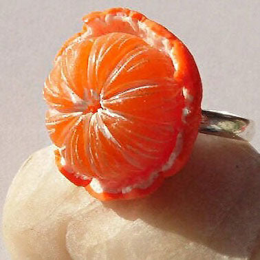 Burst of Joy: Mandarin Fruit Ring Polymer Clay