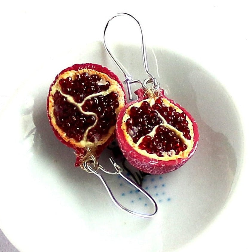 Pomegranate Glow: Pomegranate Polymer Clay Earrings