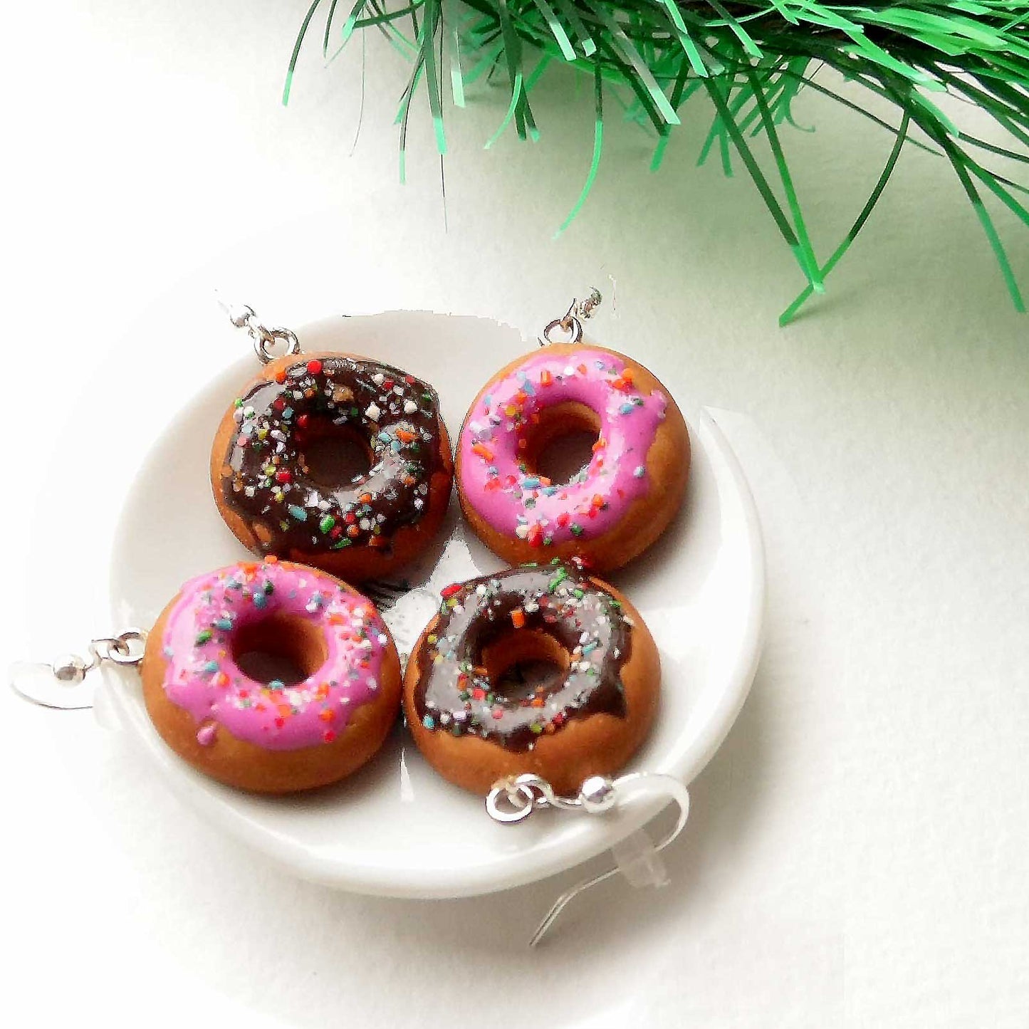 Sweet & Playful: Christmas Donuts Earrings Polymer Clay.