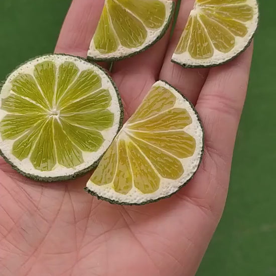 Citrus Pep: Lemon (Lime) Brooch Polymer Clay.